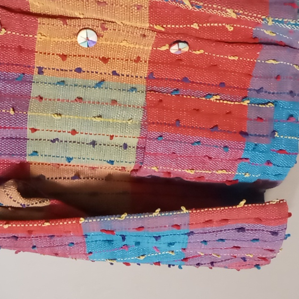 Multicolor Patchwork Button-Front Jacket - image 7